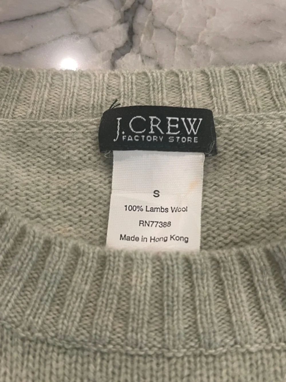 J.Crew Wool Luxury Sage Green Crewneck Sweater Size S